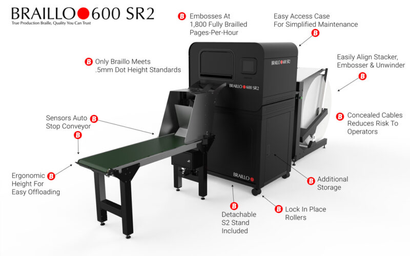 Braillo SR2 braille printer with roll paper
