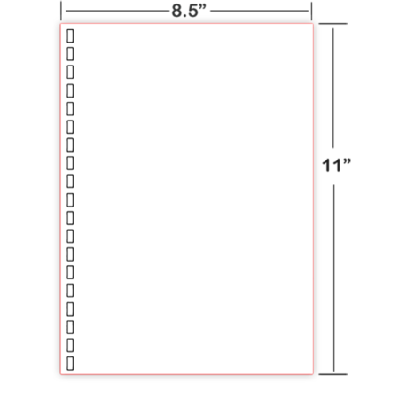 Braille Paper- Cut Sheet- 8.5 x 11in- 19 Hole- 1000ct
