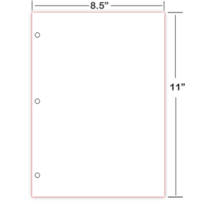 8X11 3-hole cut sheet paper white