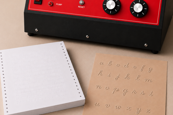 ATC_machine_braille_brailon_high_end_clear ATC thermoform machine with braille paper and Brailon